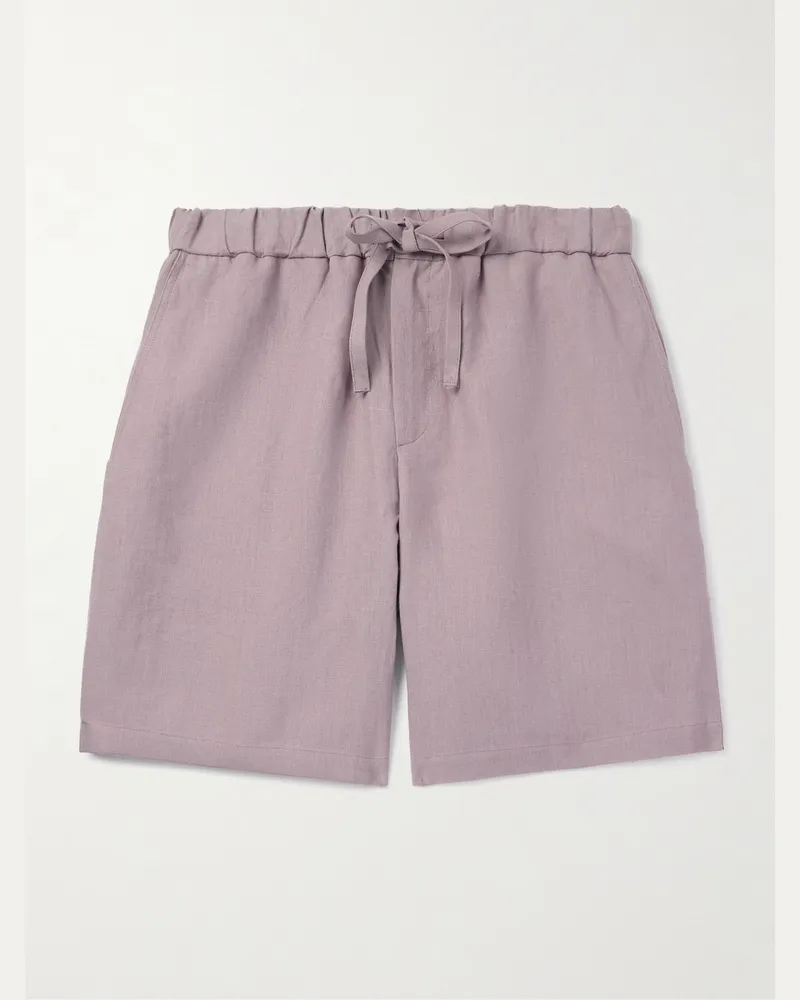 De Bonne Facture Lounge gerade geschnittene Shorts aus Leinen Lila