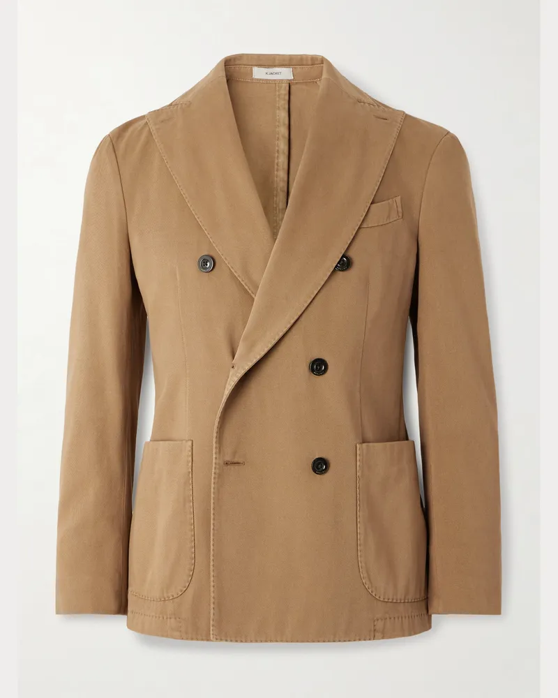 Boglioli Sakko aus Twill aus einer Baumwollmischung in Stückfärbung Neutral