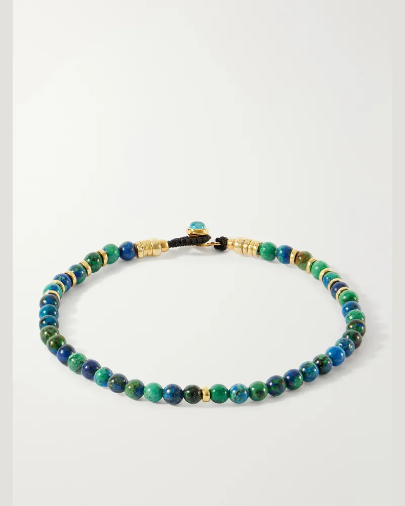 Mikia Circle 4 Gold-Plated Sterling Silver Sapphire Beaded Bracelet Blue