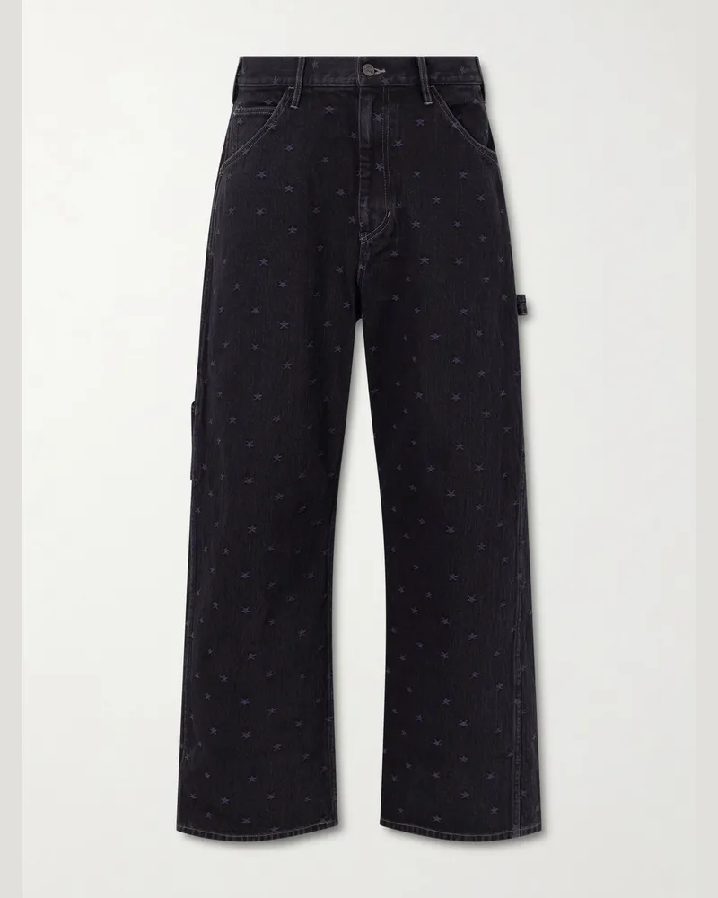 NEEDLES Painter Straight-Leg Embroidered Jeans Black