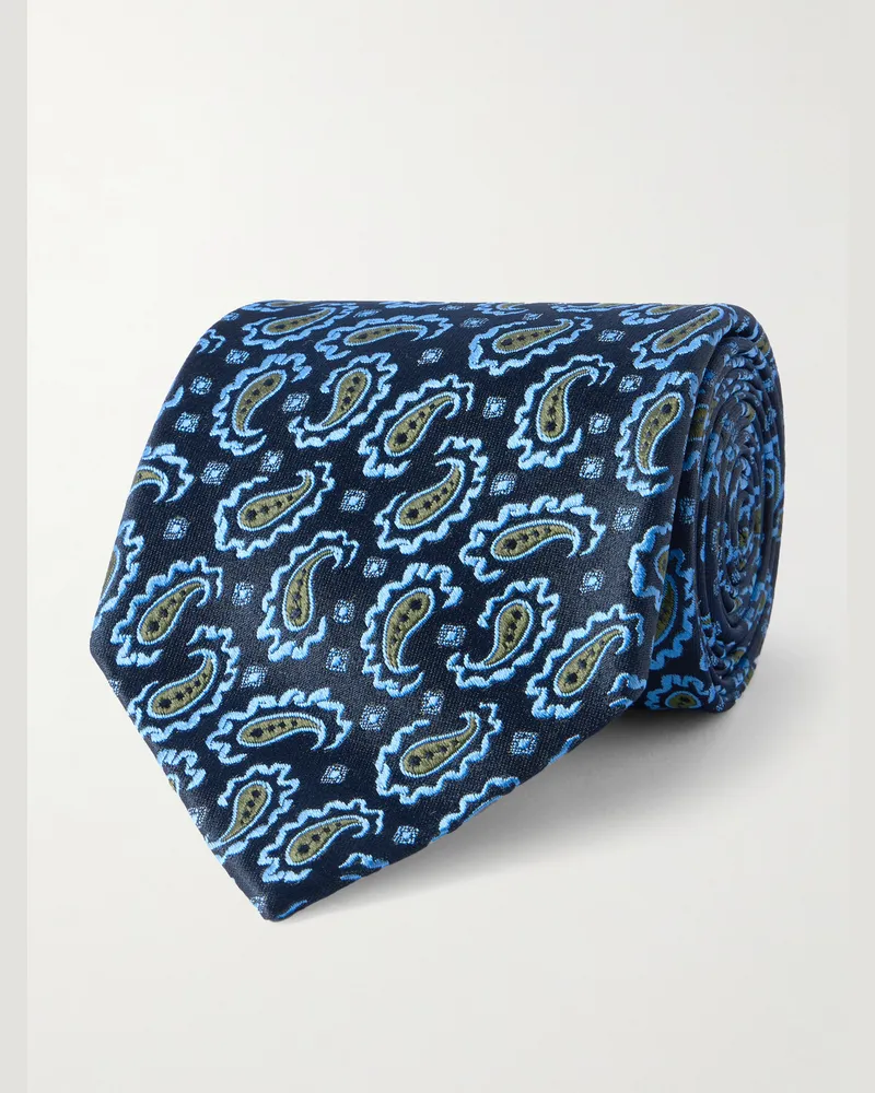 Charvet Krawatte aus Seiden-Jacquard mit Paisley-Muster, 8,5 cm Blau