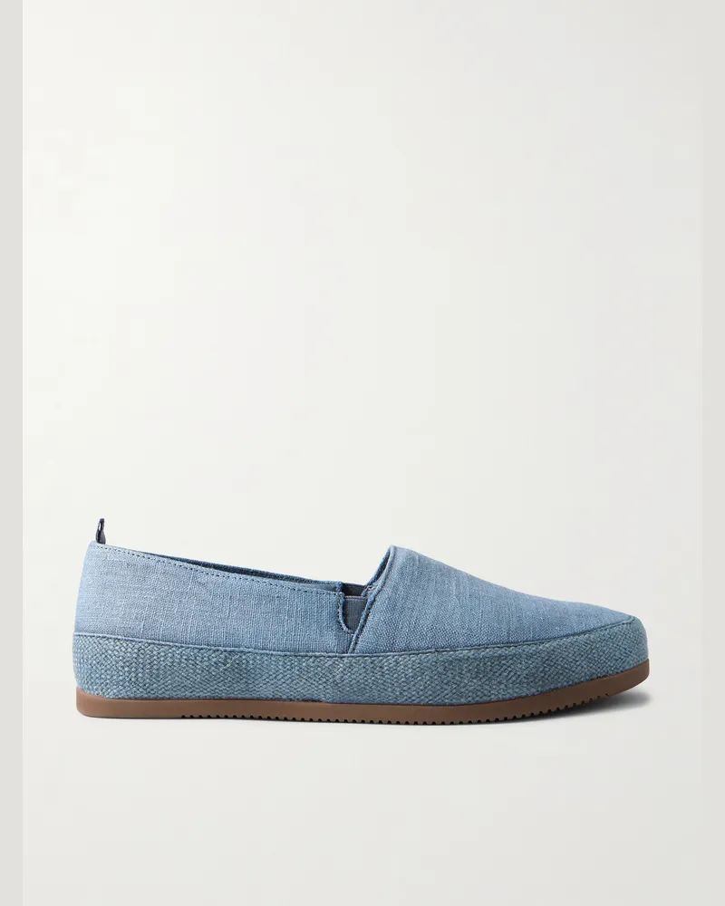 MULO Garment-Dyed Canvas Espadrilles Blue