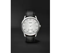 Slim d'Hermès Acier 39,5 mm Uhr aus Edelstahl mit automatischem Aufzug und Lederarmband, Ref.-Nr.: 052839WW00