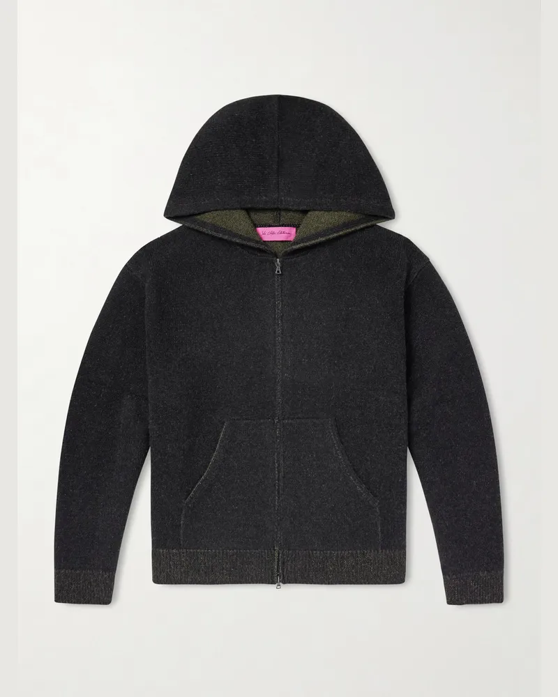 The Elder Statesman Canyon Cashmere Zip-Up Hoodie Green