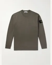 Stone Island Sweatshirt aus Baumwoll-Jersey mit Logodetail Braun