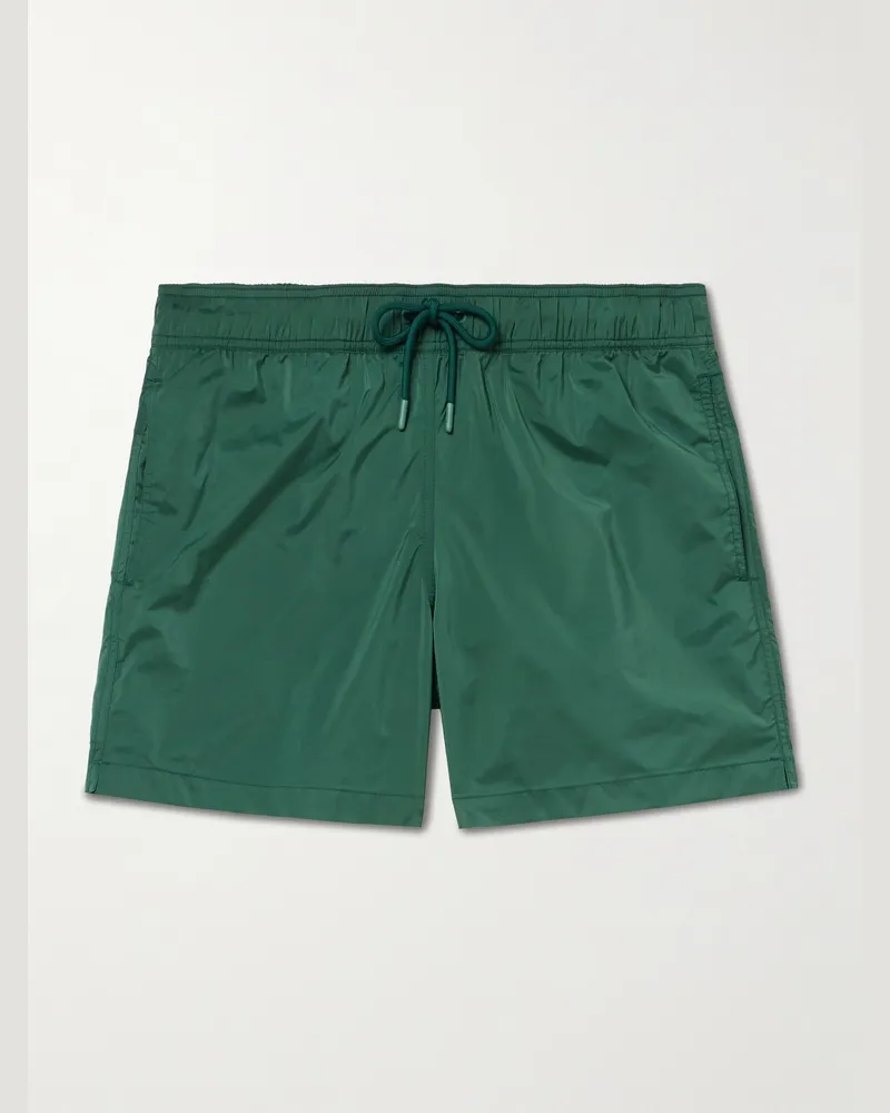 Frescobol Carioca Salvador gerade geschnittene mittellange Badeshorts aus recyceltem Material Grün