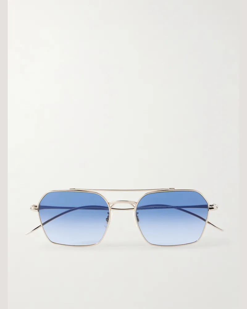 Oliver Peoples TK-15 goldfarbene Sonnenbrille mit D-Rahmen Gold