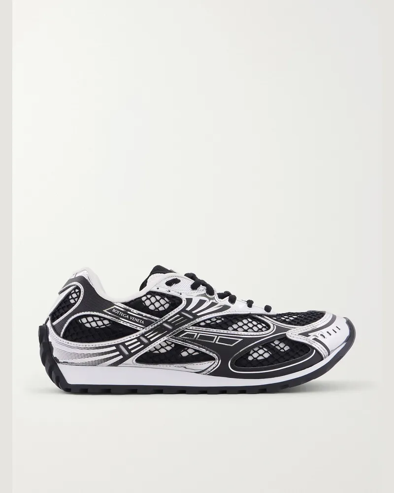 Bottega Veneta Orbit Metallic Mesh Sneakers Black