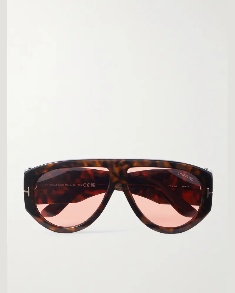 Tom Ford Bronson Sonnenbrille mit D-Rahmen aus Azetat in Schildpattoptik Braun