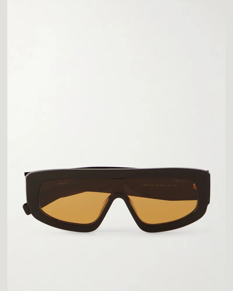 Prada Square-Frame Acetate Sunglasses Brown