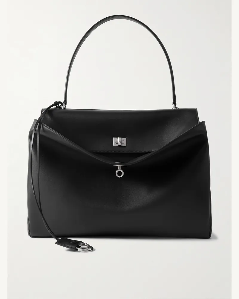 Balenciaga Rodeo große Tote aus Leder Schwarz