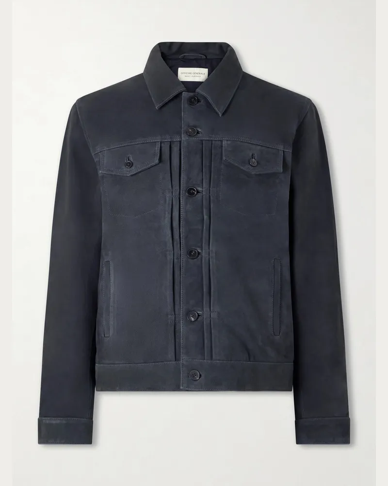Officine Generale Liam Suede Jacket Black