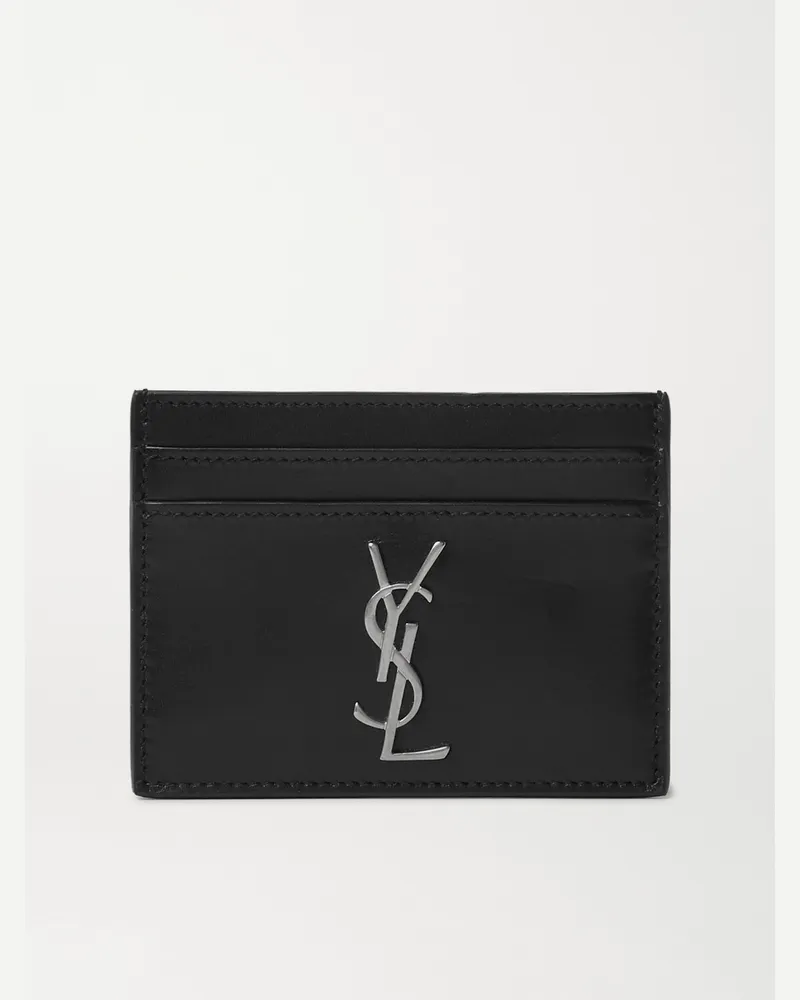 Saint Laurent Logo-Appliquéd Leather Cardholder Black
