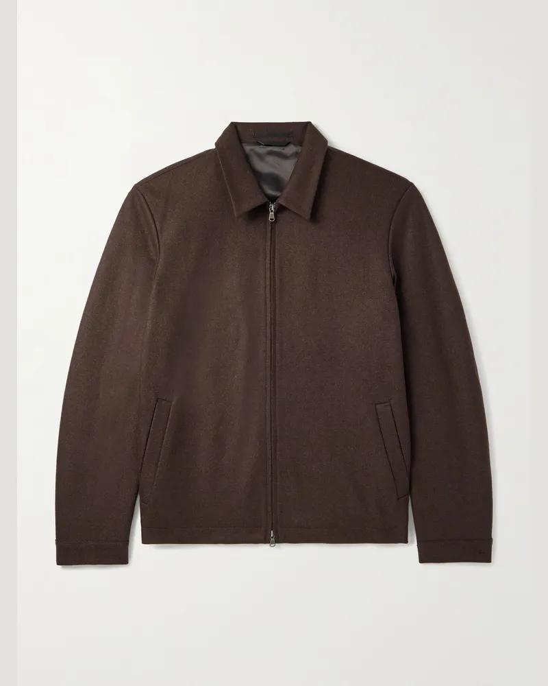 Sunspel Harrington-Jacke aus Loden aus Wolle Braun