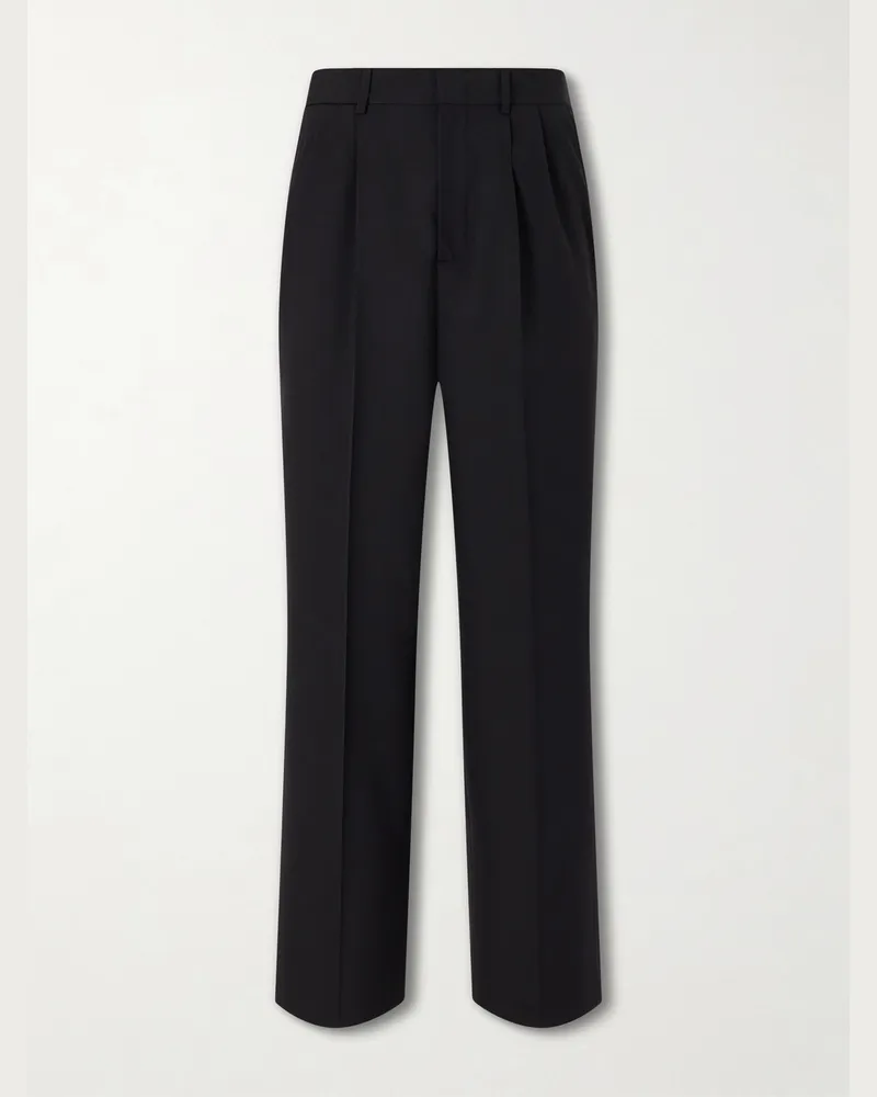 Jil Sander Straight-Leg Pleated Virgin Wool Trousers Black