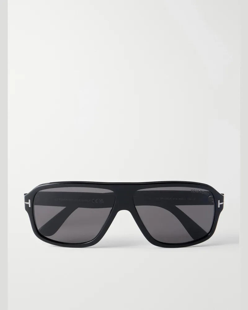 Tom Ford William 02 Aviator-Style Acetate Sunglasses Black