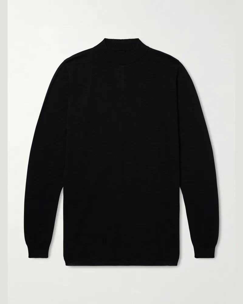 Rick Owens Level Lupetto Cashmere Sweater Black