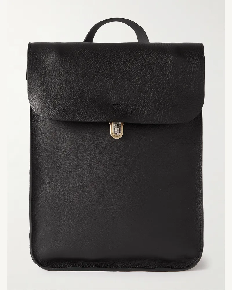 Bleu de Chauffe Arlo Vegetable-Tanned Full-Grain Leather Backpack Black
