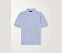 Logo-Embroidered Linen-Blend Polo Shirt