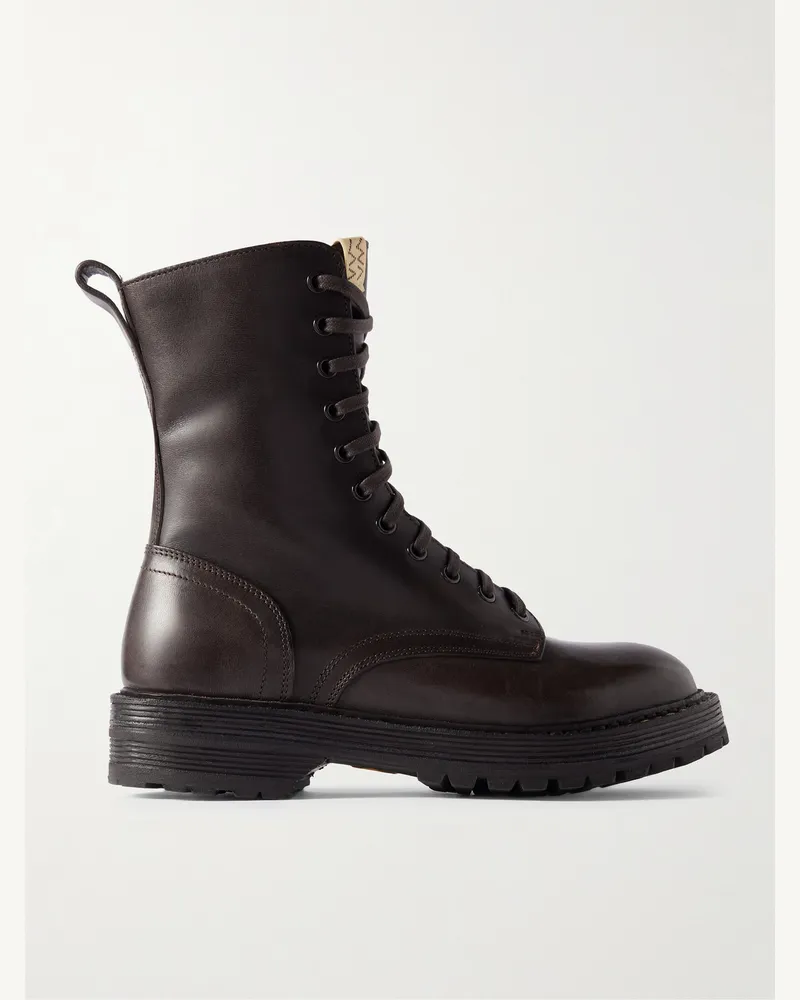 Visvim Gillespie Folk Schnürstiefel aus Leder Braun