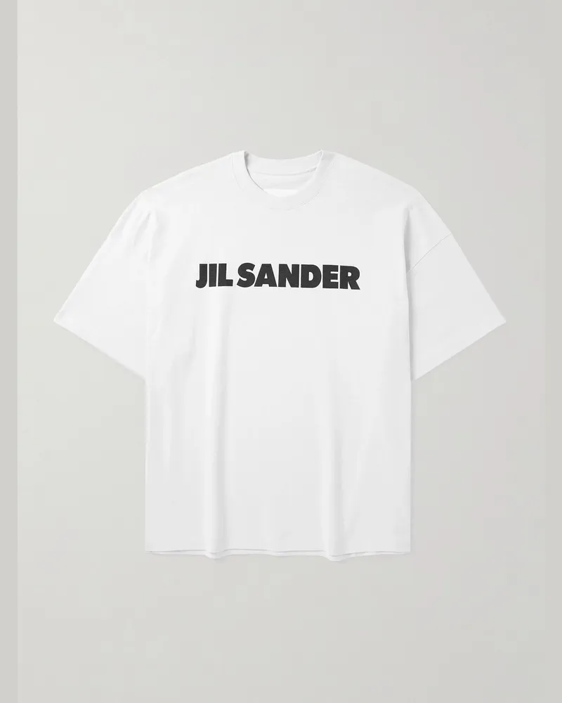 Jil Sander T-Shirt aus Baumwoll-Jersey mit Logoprint Grau