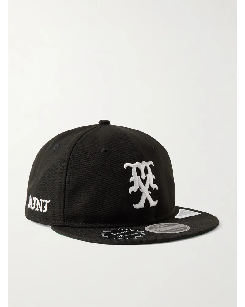 SAINT MXXXXXX New Era Baseballkappe aus Twill mit Logostickerei Schwarz