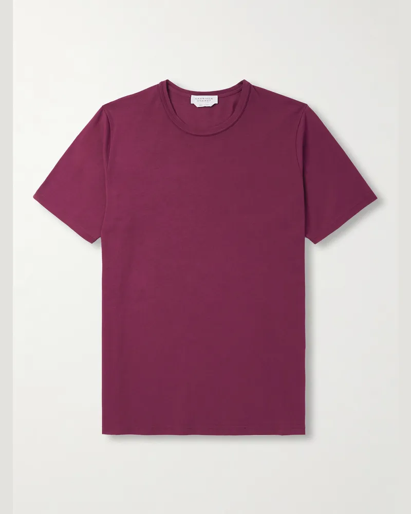Gabriela Hearst Bandeira T-Shirt aus Baumwoll-Jersey Lila