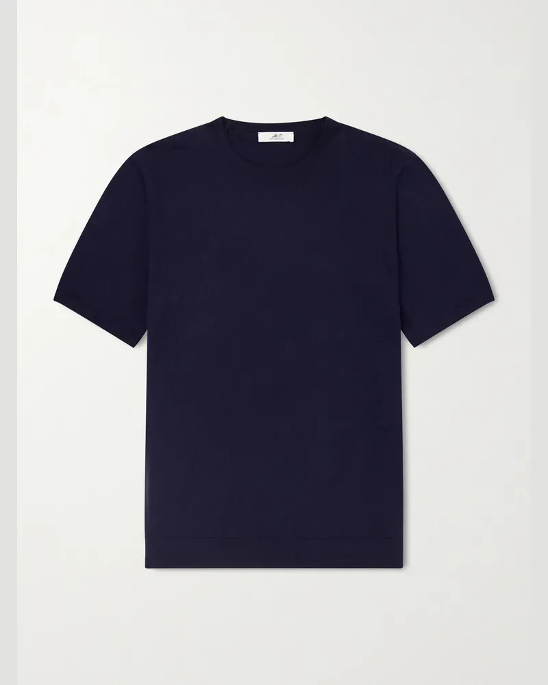 MR P. T-Shirt aus einer Biobaumwoll-Kaschmirmischung Blau