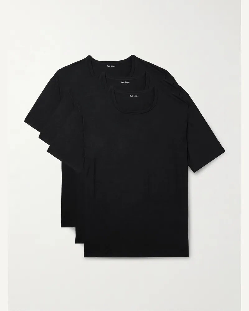Paul Smith Three-Pack Stretch Modal-Jersey T-Shirt Black