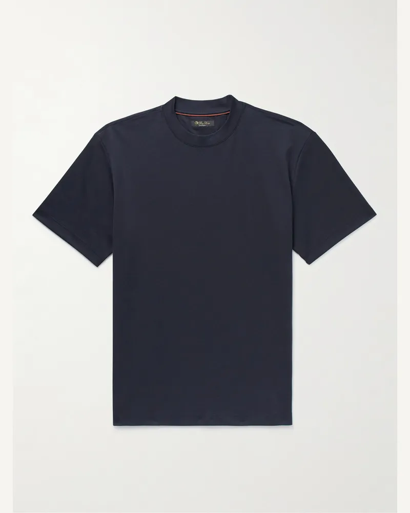 Loro Piana Cotton-Jersey T-Shirt Blue