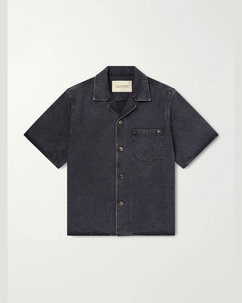 Valentino Garavani VGold Denim Shirt Gray