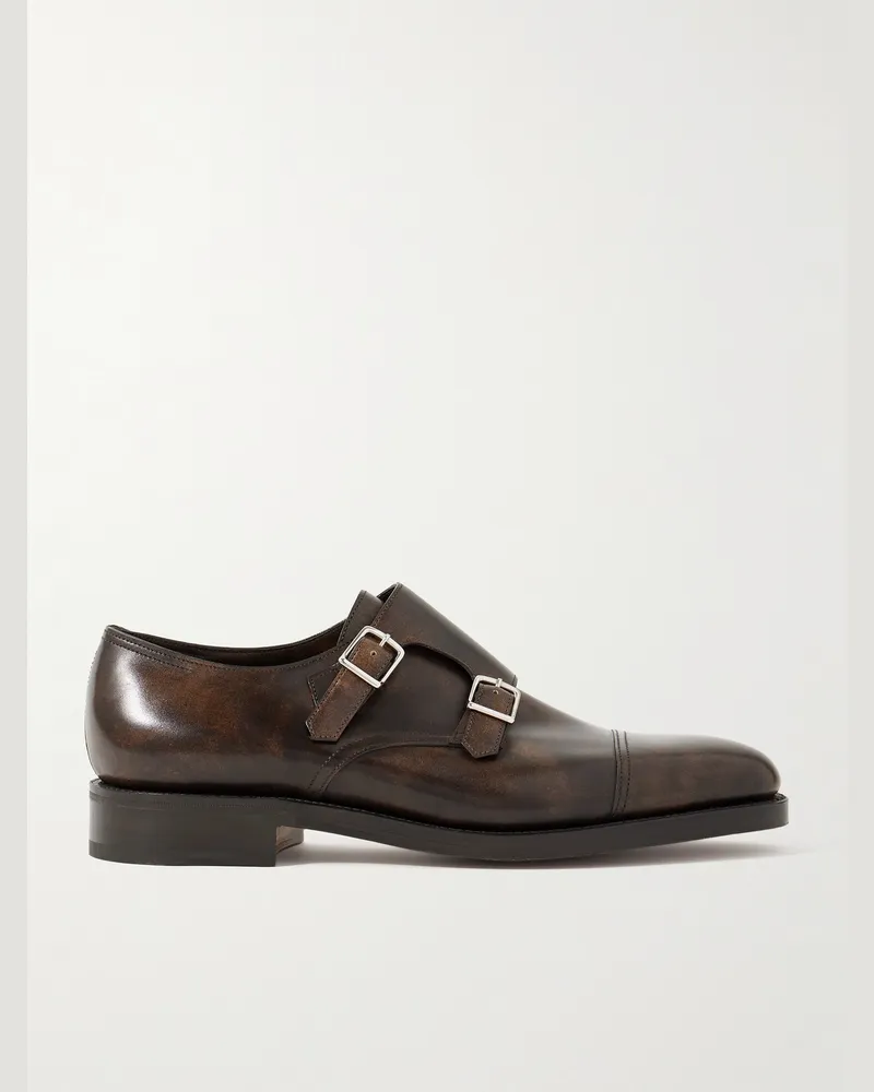John Lobb William Leather Monk-Strap Shoes Brown