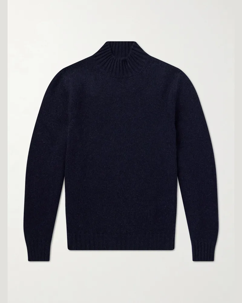 Fedeli Onda Wool and Cashmere-Blend Sweater Blue