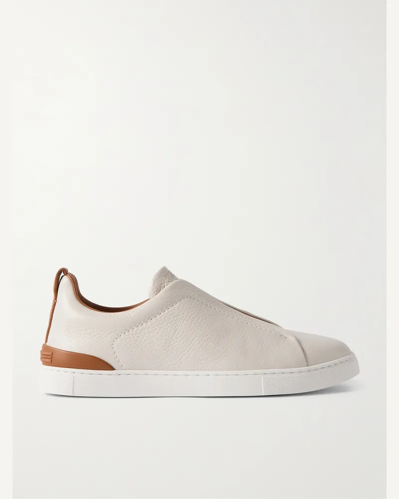 Ermenegildo Zegna Triple Stitch™ Slip-ons aus vollnarbigem Wildleder Weiß