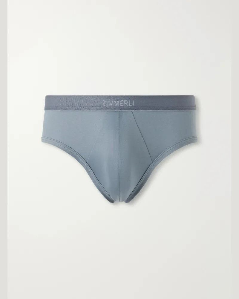 Zimmerli Sea Island Cotton Briefs Blue