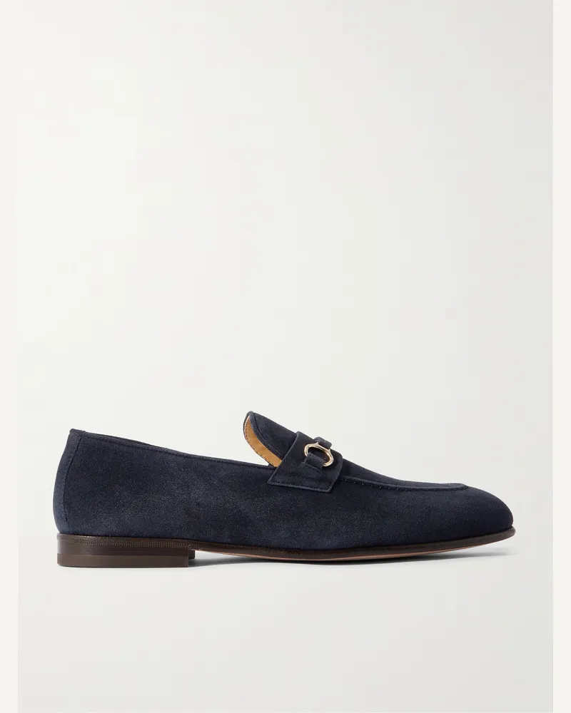 Brunello Cucinelli Loafers aus Veloursleder mit Verzierung Blau