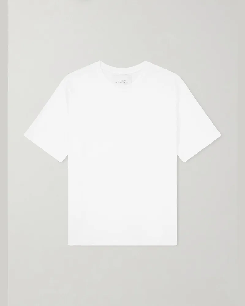Studio Nicholson Bric Oversized Cotton-Jersey T-Shirt White