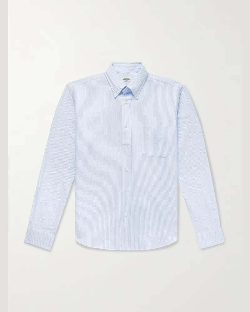 Hartford Pitt gestreiftes Hemd aus Baumwolle mit Button-Down-Kragen Blau