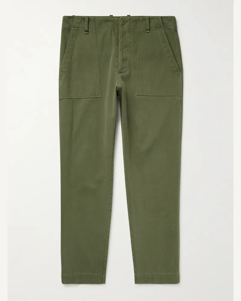 The Row Valerio schmal geschnittene Hose aus Baumwoll-Twill Grün