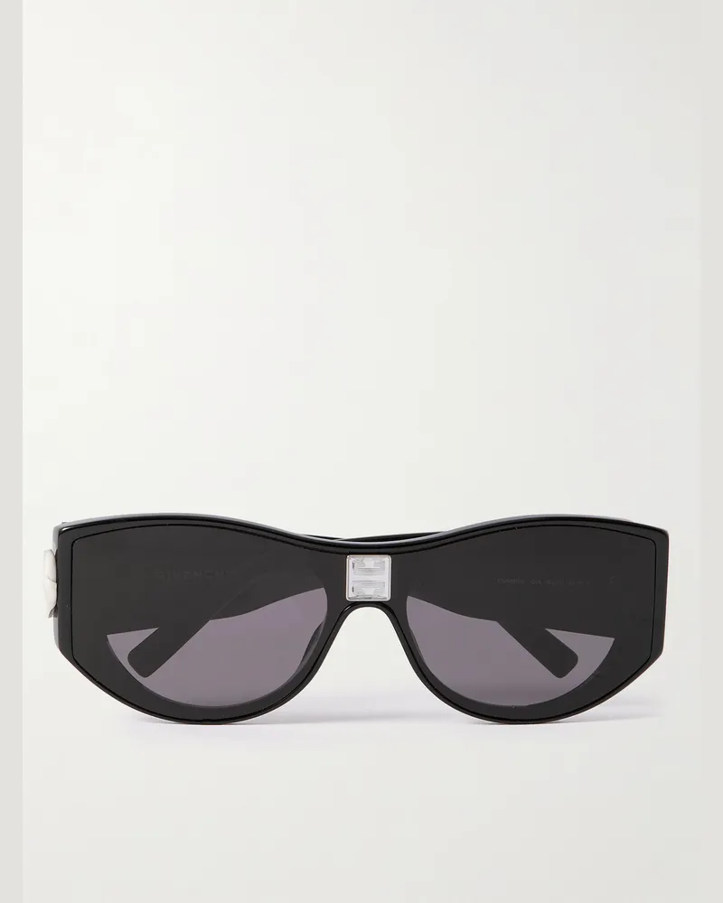 Givenchy Sonnenbrille mit rundem Rahmen aus Azetat und silberfarbenen Details Schwarz