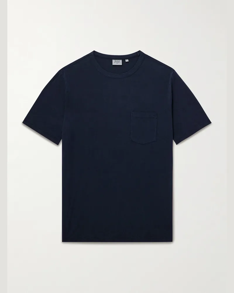 Hartford Lyocell and Cotton-Blend Jersey T-Shirt Blue