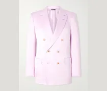Double-Breasted Silk-Gabardine Blazer