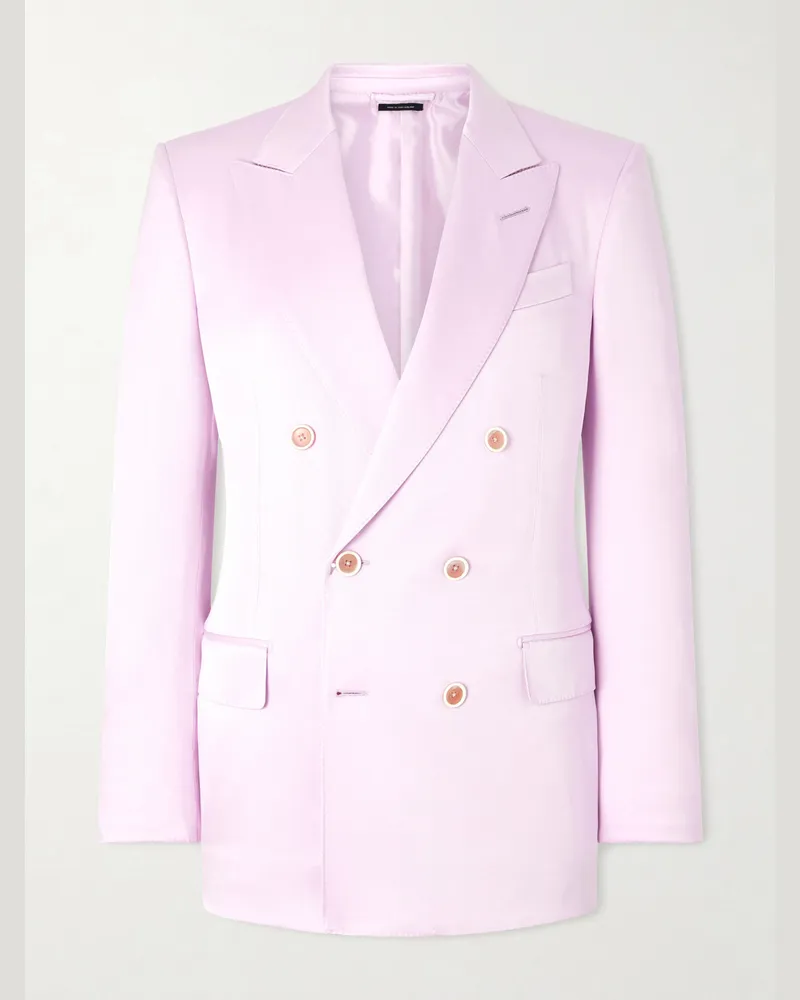 Tom Ford Doppelreihiges Sakko aus Seidengabardine Pink