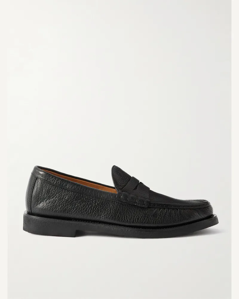 Officine Creative Italia Balfron Flexi 001 Full-Grain Deerskin Penny Loafers Black