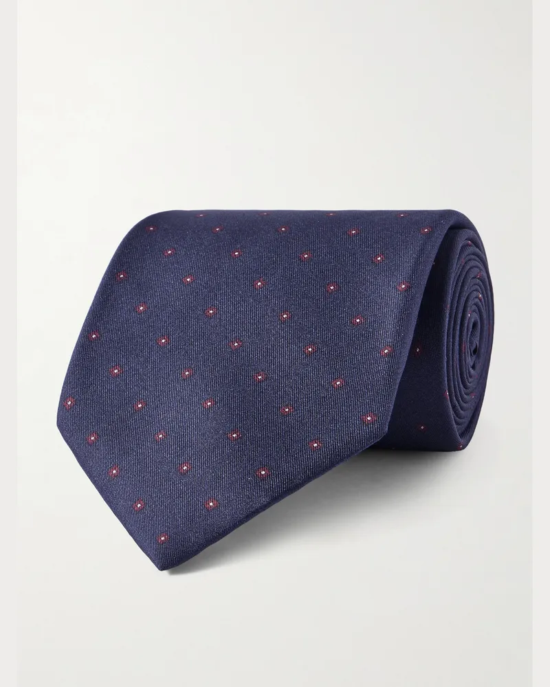 Dunhill Krawatte aus Seiden-Jacquard, 9,5 cm Blau