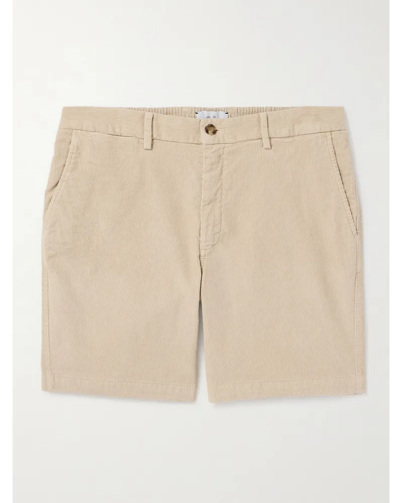 MR P. Gerade geschnittene Shorts aus Cord aus einer Biobaumwollmischung Neutral