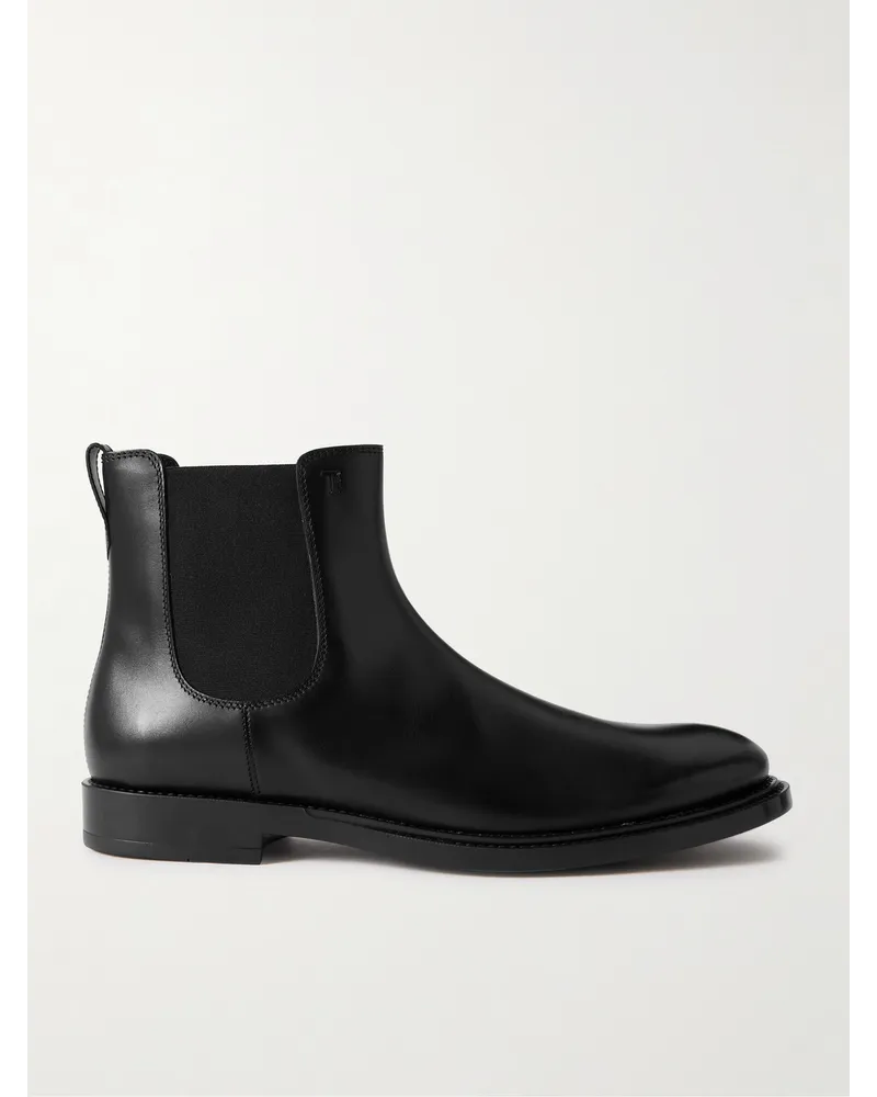 TOD'S Chelsea Boots aus Glanzleder Schwarz