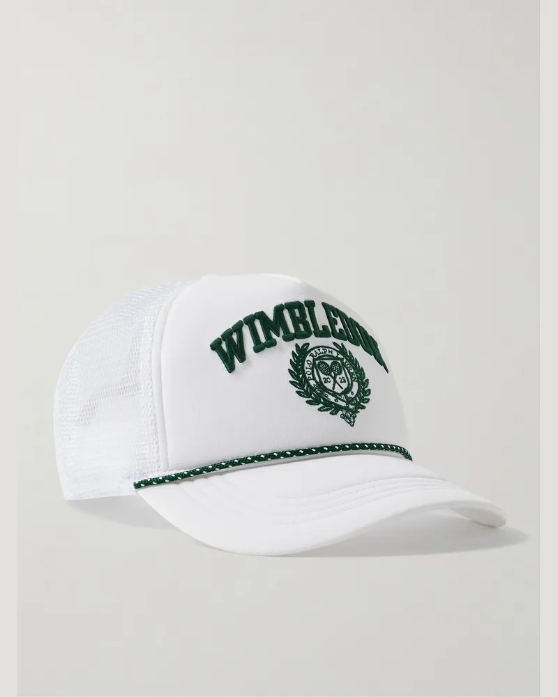 Ralph Lauren Wimbledon Baseballkappe aus Scuba und Mesh mit Logostickerei Weiß
