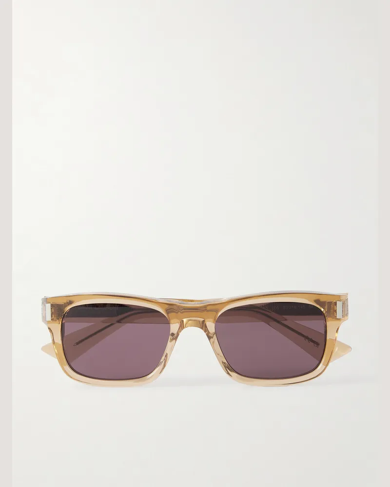 Saint Laurent Square-Frame Acetate Sunglasses Yellow