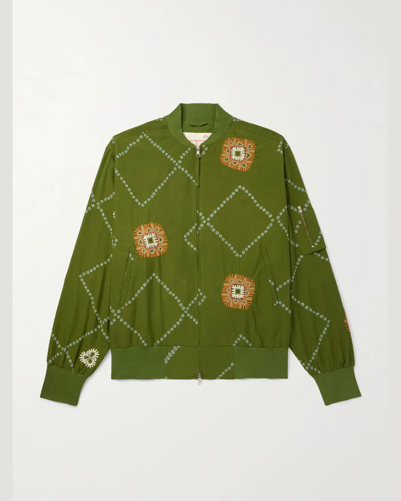 KARDO Embroidered Printed Cotton Jacket Green